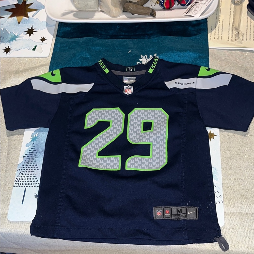 Seattle Seahawks Football Jersey Blue Green Kid's M Boy Girl NFL #29 THOMAS III